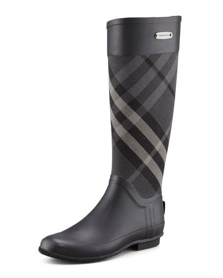 burberry clemence mixed media rain boot charcoal|burberry rain boots.